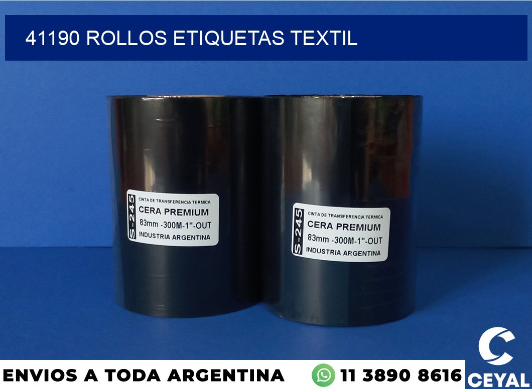41190 rollos etiquetas textil