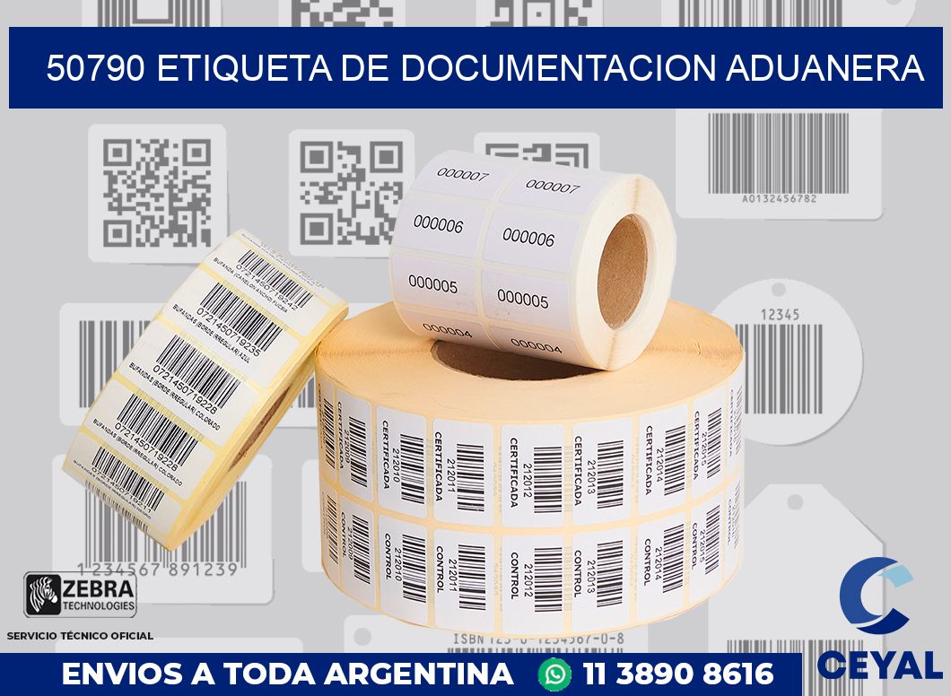 50790 Etiqueta de documentacion aduanera