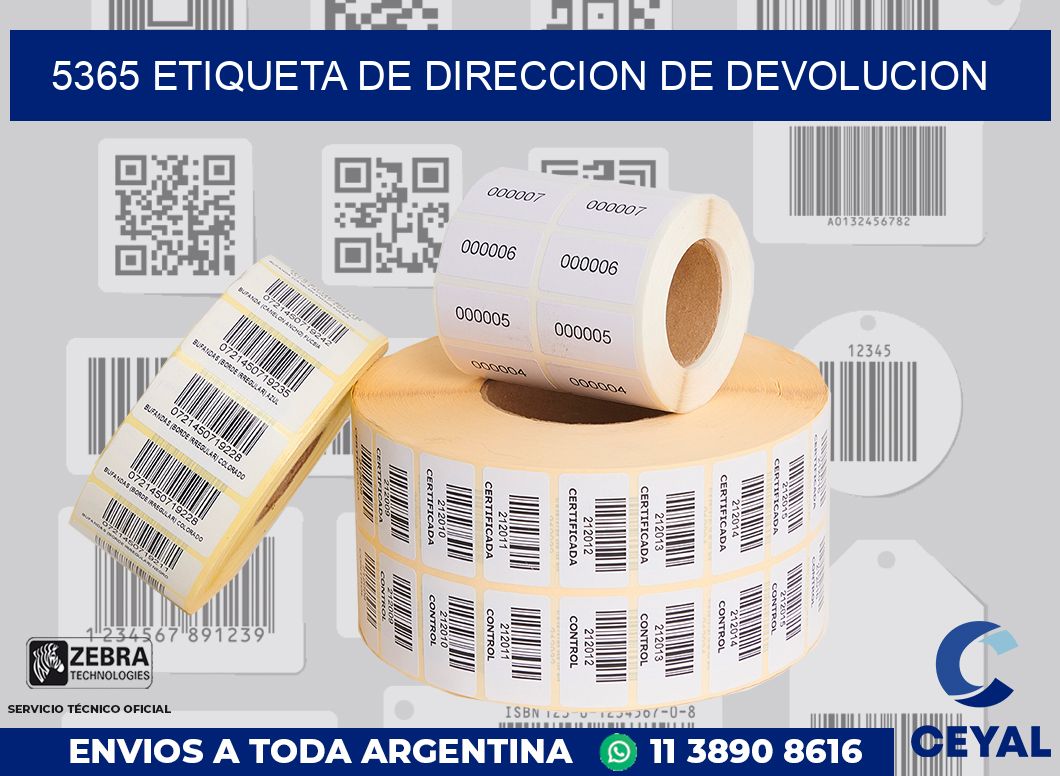 5365 Etiqueta de direccion de devolucion