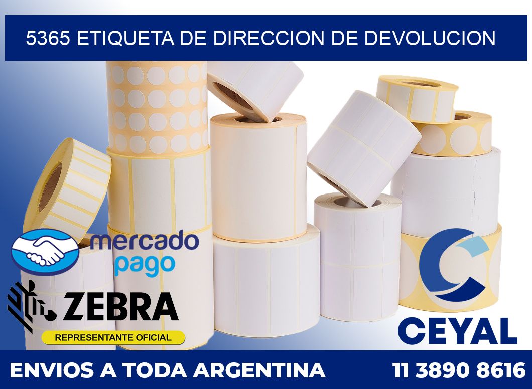 5365 Etiqueta de direccion de devolucion