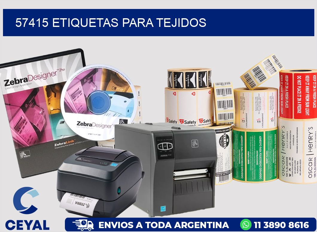 57415 Etiquetas para tejidos