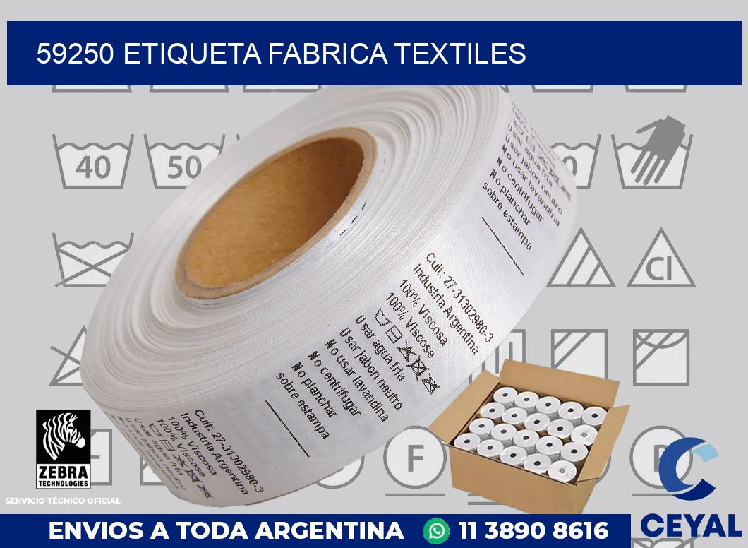 59250 etiqueta fabrica textiles