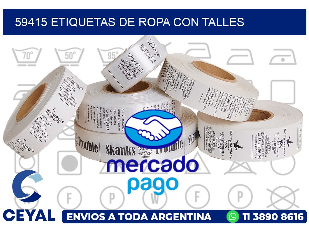 59415 Etiquetas de ropa con Talles