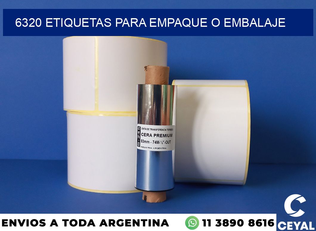 6320 etiquetas para empaque o embalaje
