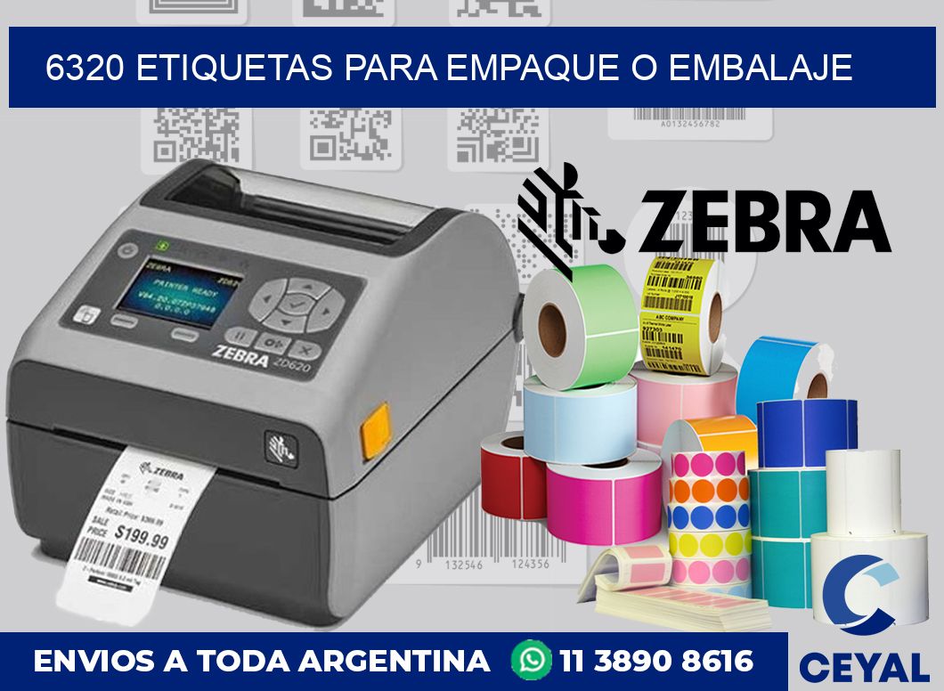 6320 etiquetas para empaque o embalaje