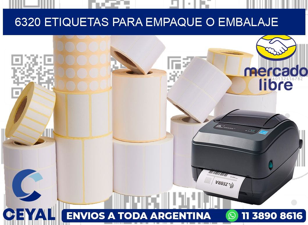6320 etiquetas para empaque o embalaje