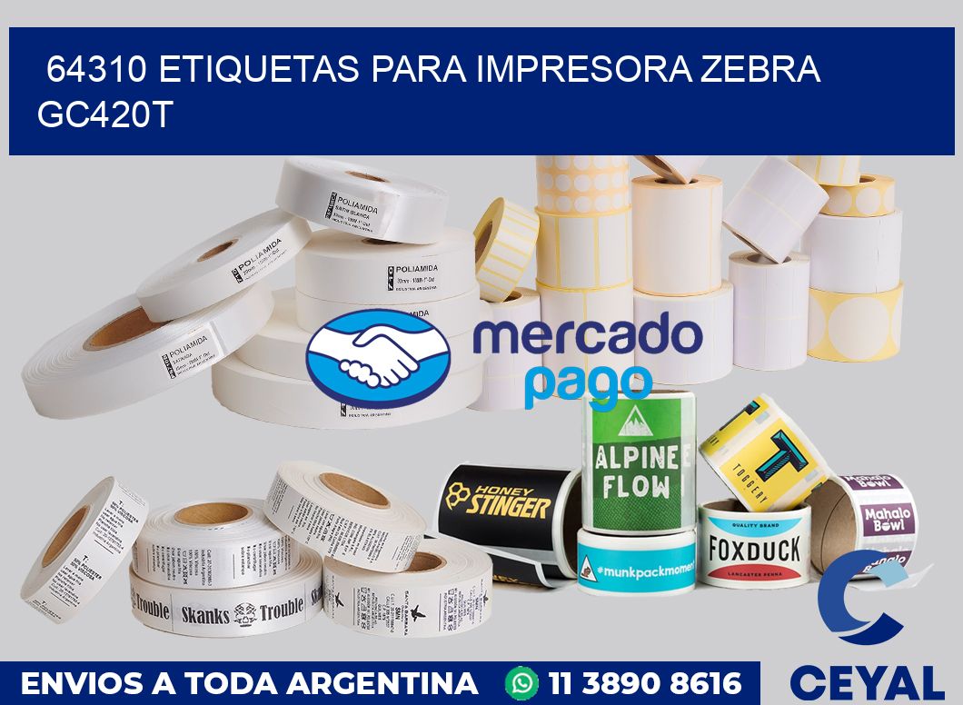 64310 etiquetas para impresora zebra GC420T