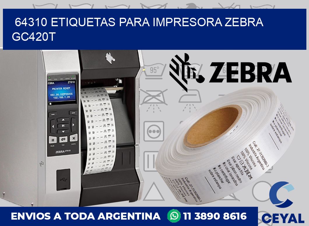64310 etiquetas para impresora zebra GC420T