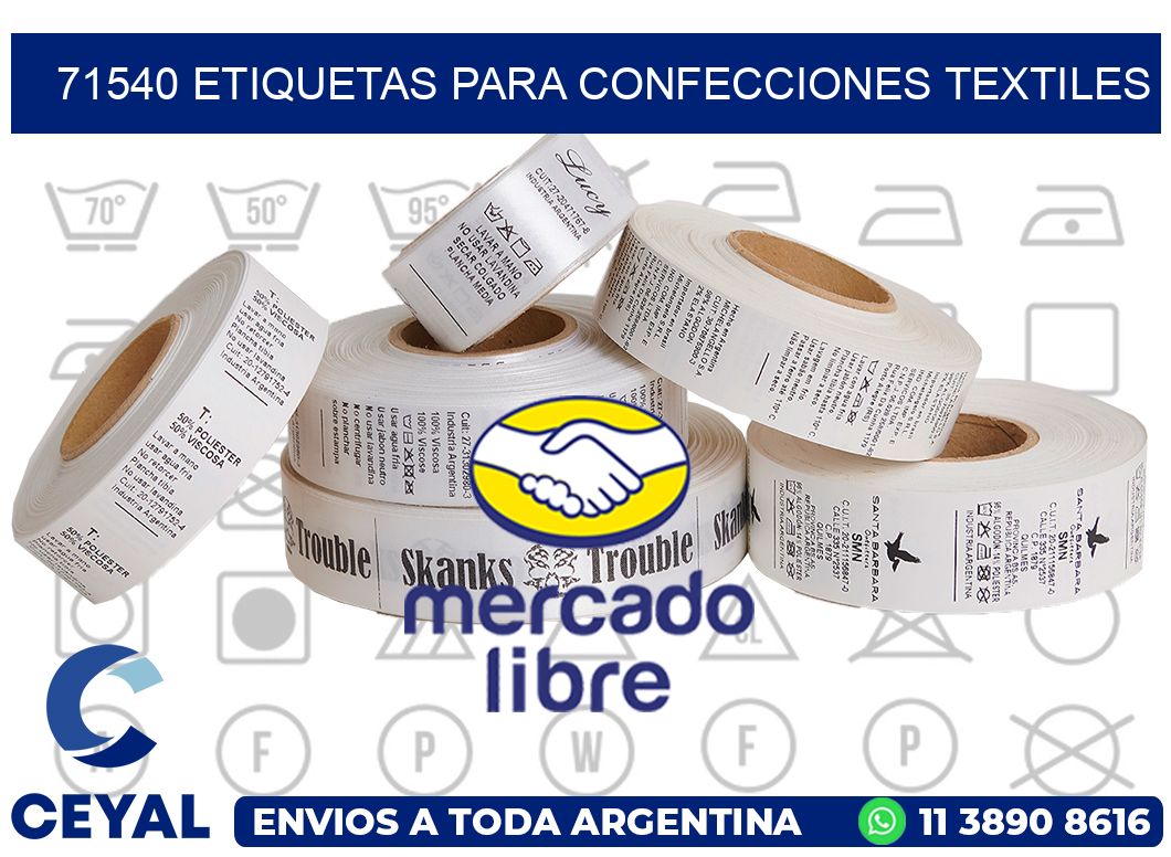 71540 Etiquetas para confecciones textiles