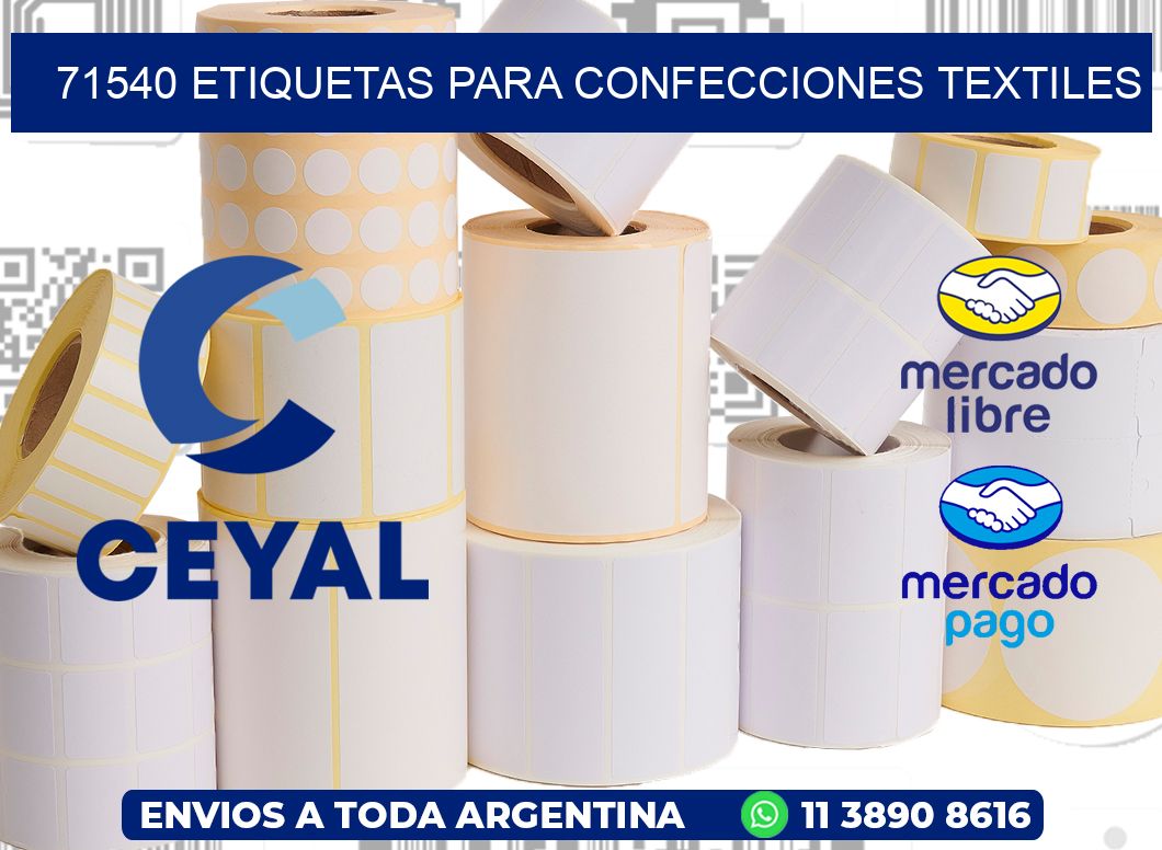 71540 Etiquetas para confecciones textiles