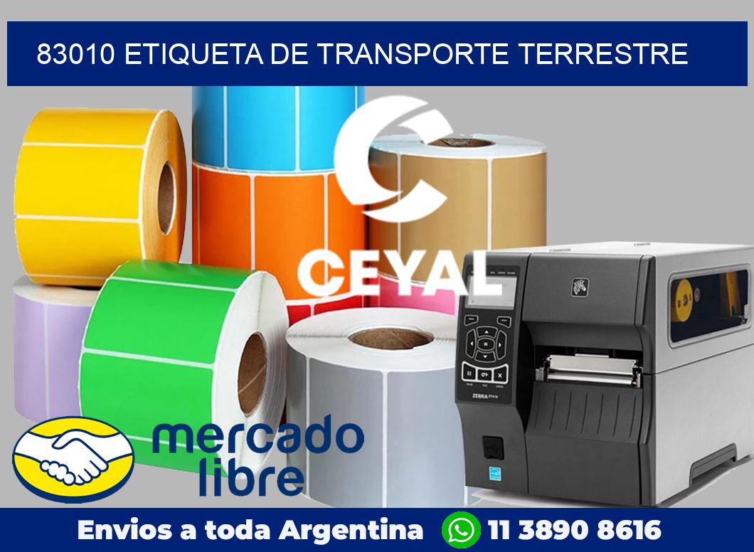 83010 Etiqueta de transporte terrestre