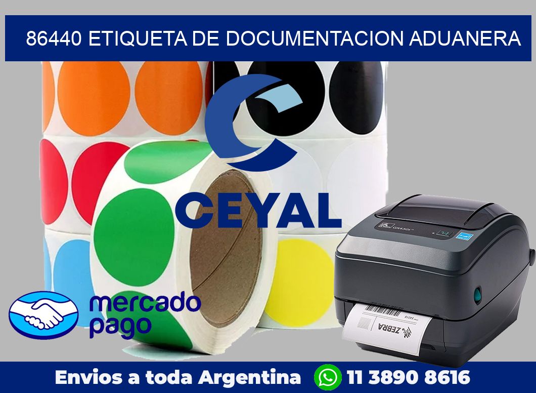 86440 Etiqueta de documentacion aduanera