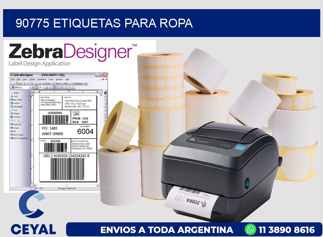 90775 Etiquetas para ropa