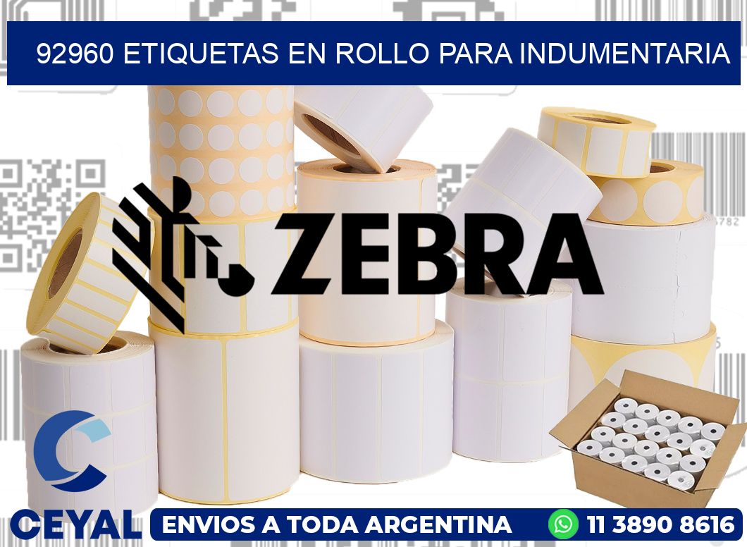 92960 Etiquetas en rollo para indumentaria