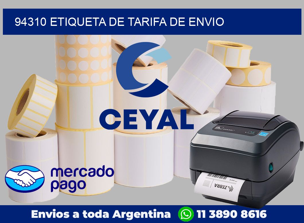 94310 Etiqueta de tarifa de envio