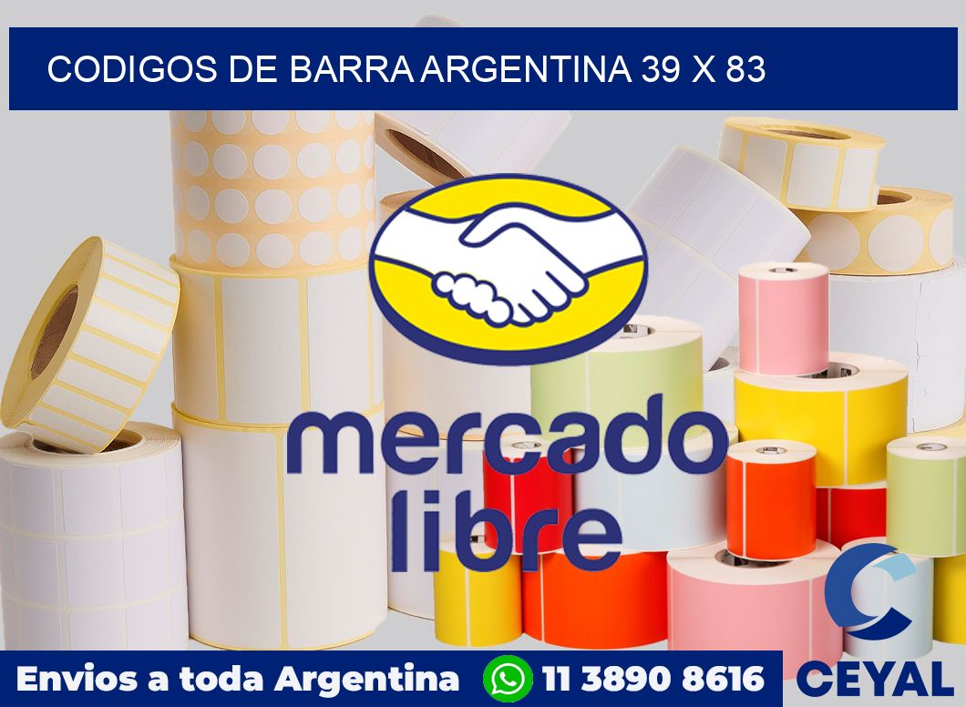 Codigos de barra Argentina 39 x 83