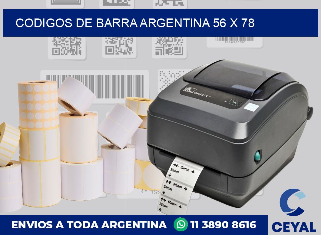 Codigos de barra Argentina 56 x 78