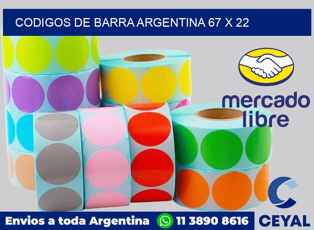 Codigos de barra Argentina 67 x 22