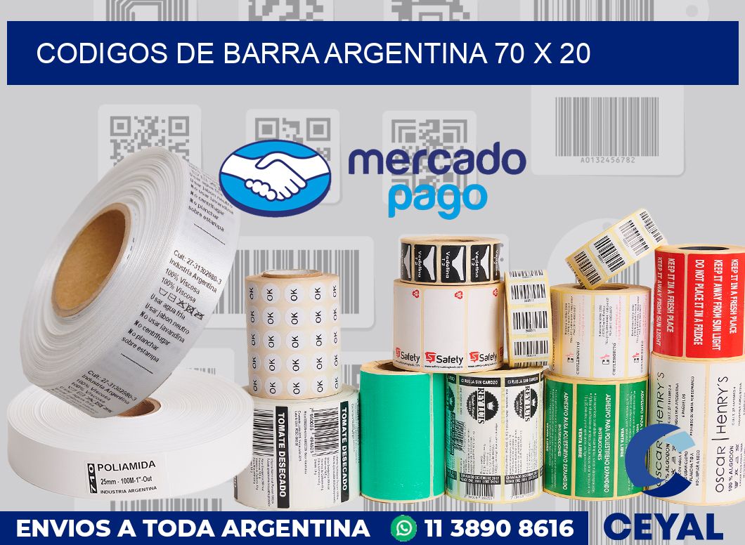 Codigos de barra Argentina 70 x 20
