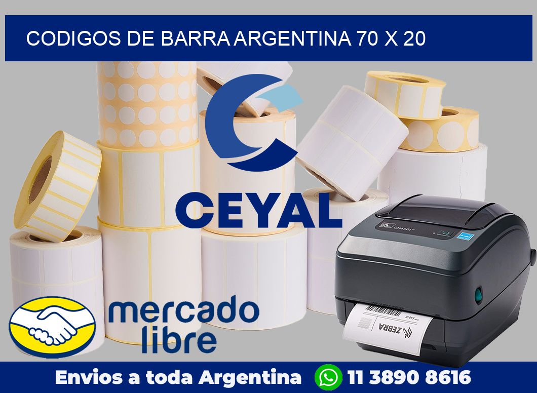 Codigos de barra Argentina 70 x 20