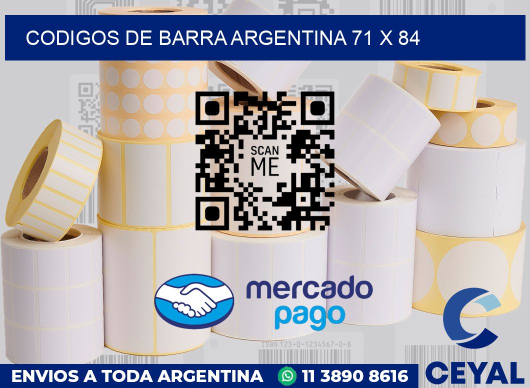 Codigos de barra Argentina 71 x 84