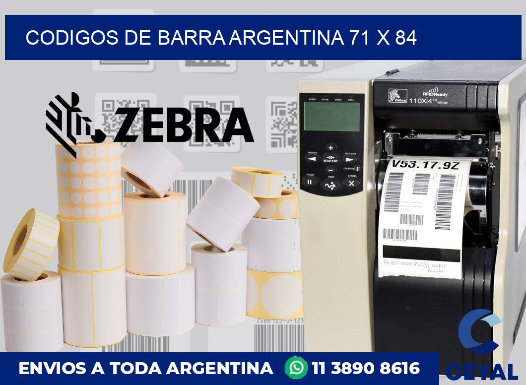Codigos de barra Argentina 71 x 84
