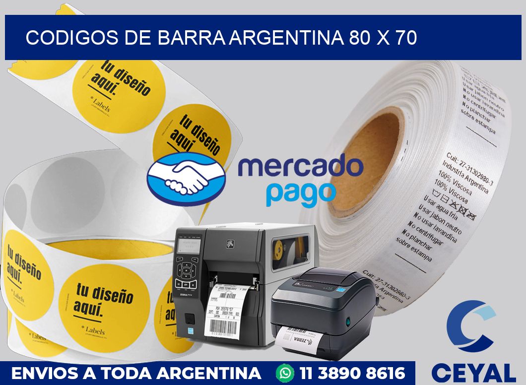 Codigos de barra Argentina 80 x 70