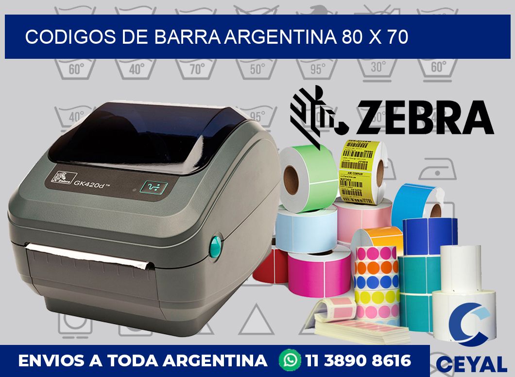 Codigos de barra Argentina 80 x 70