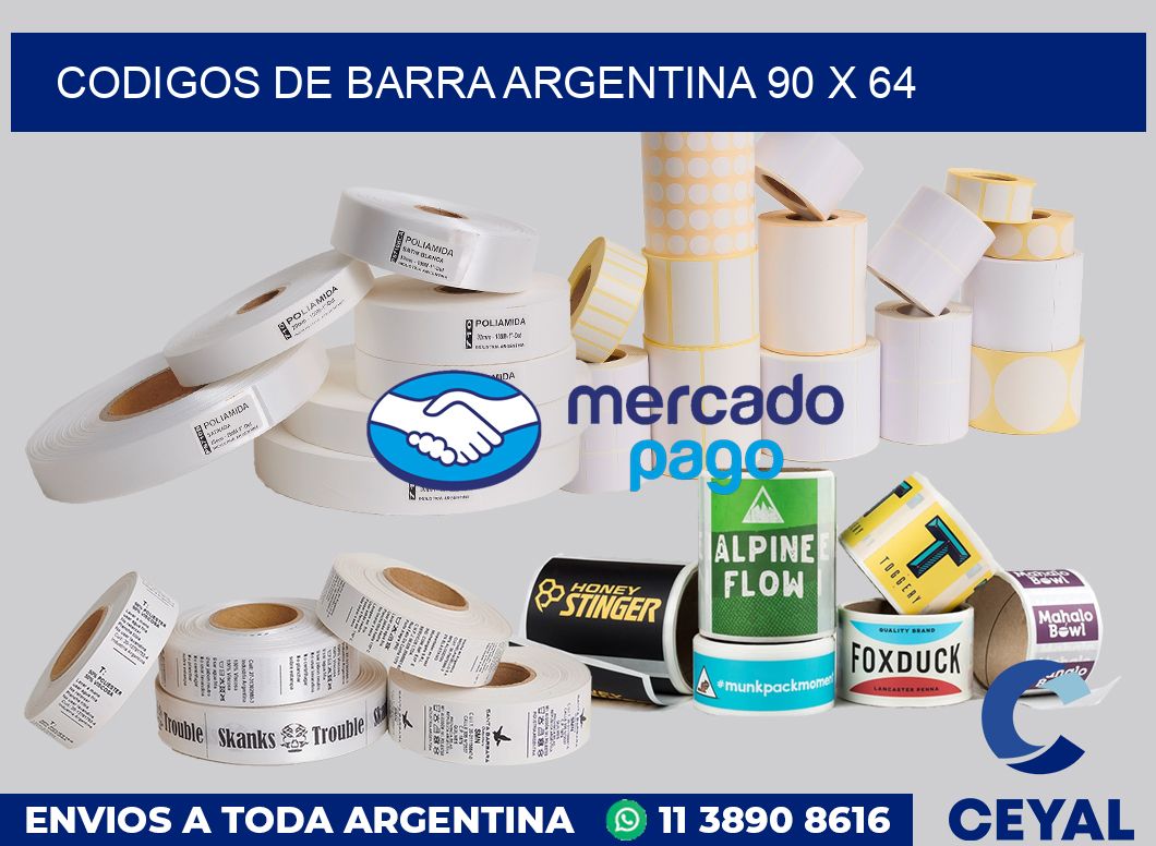 Codigos de barra Argentina 90 x 64