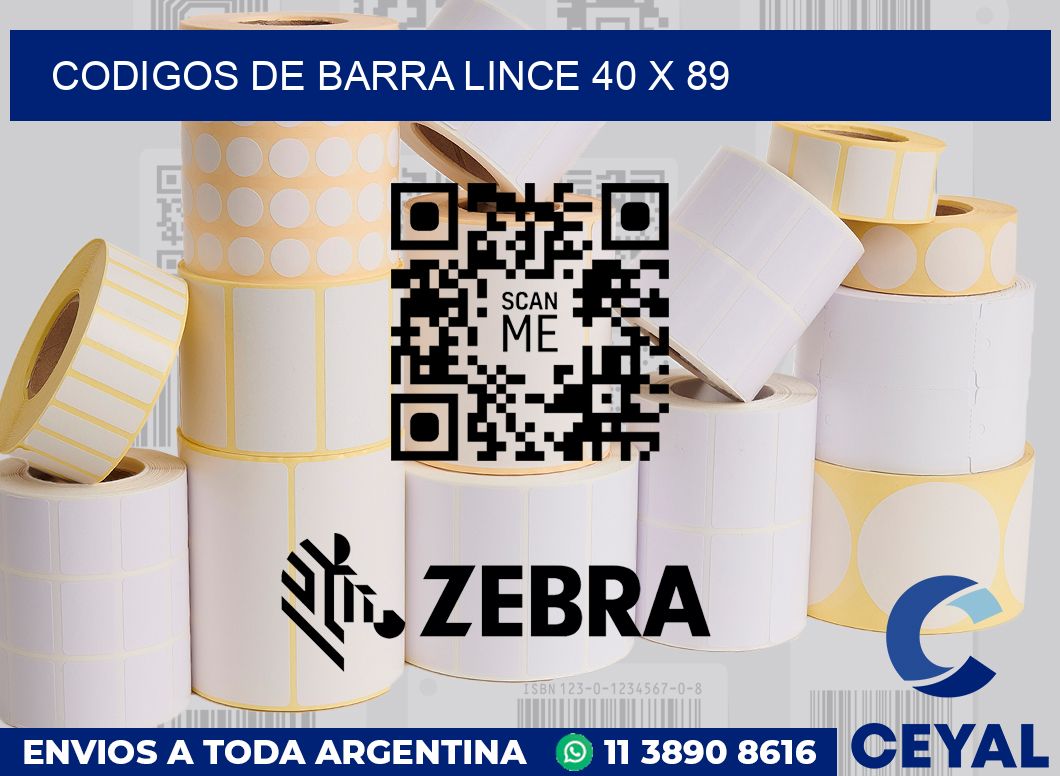 Codigos de barra Lince 40 x 89