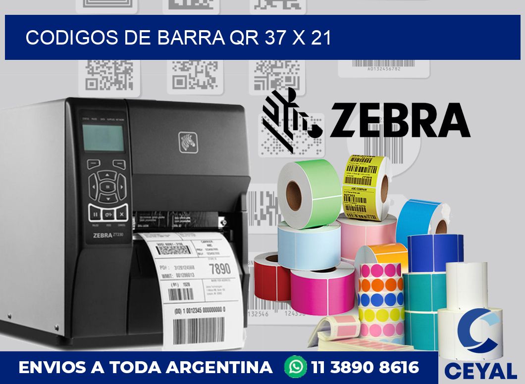 Codigos de barra QR 37 x 21