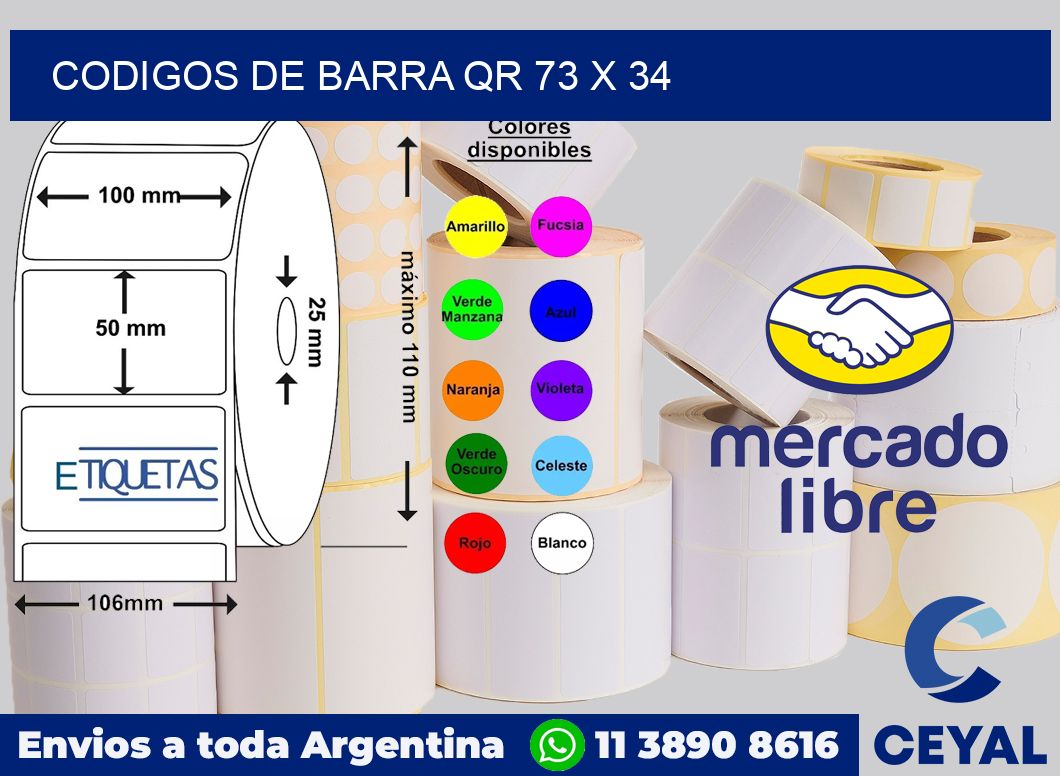 Codigos de barra QR 73 x 34