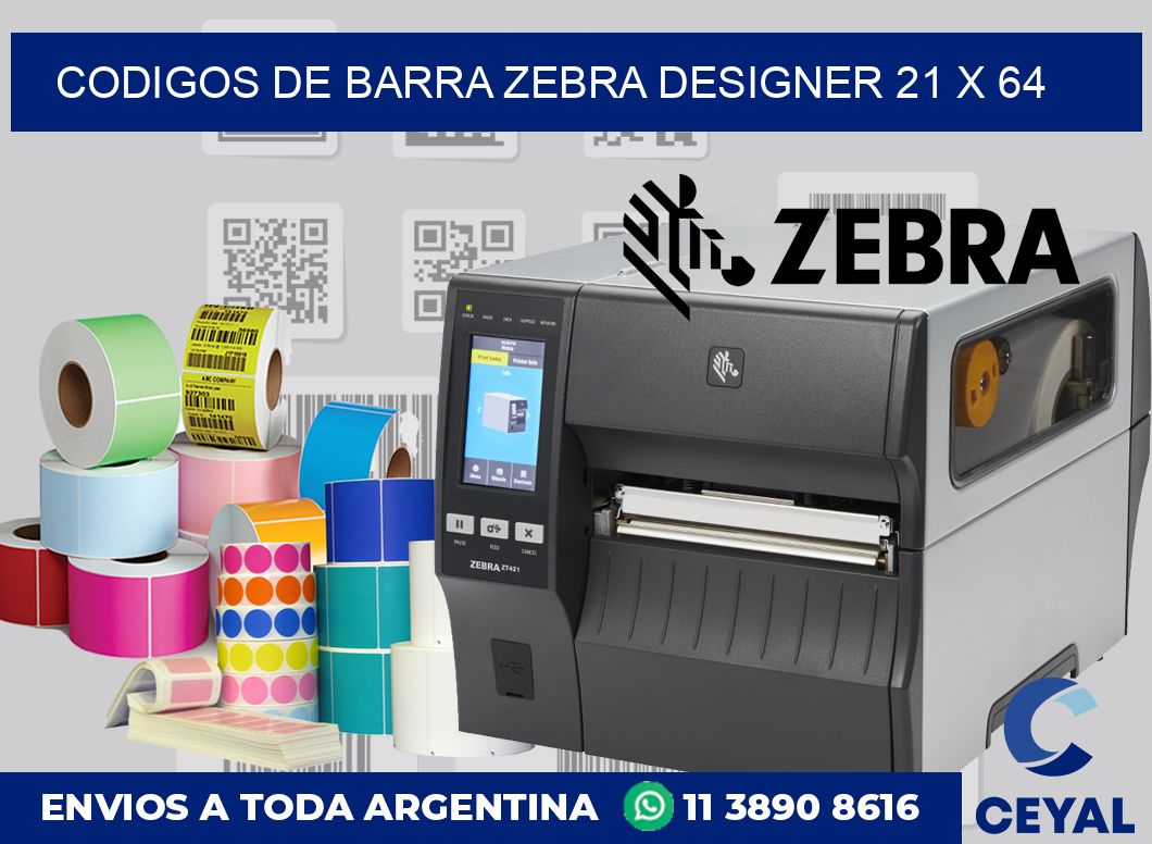 Codigos de barra Zebra designer 21 x 64