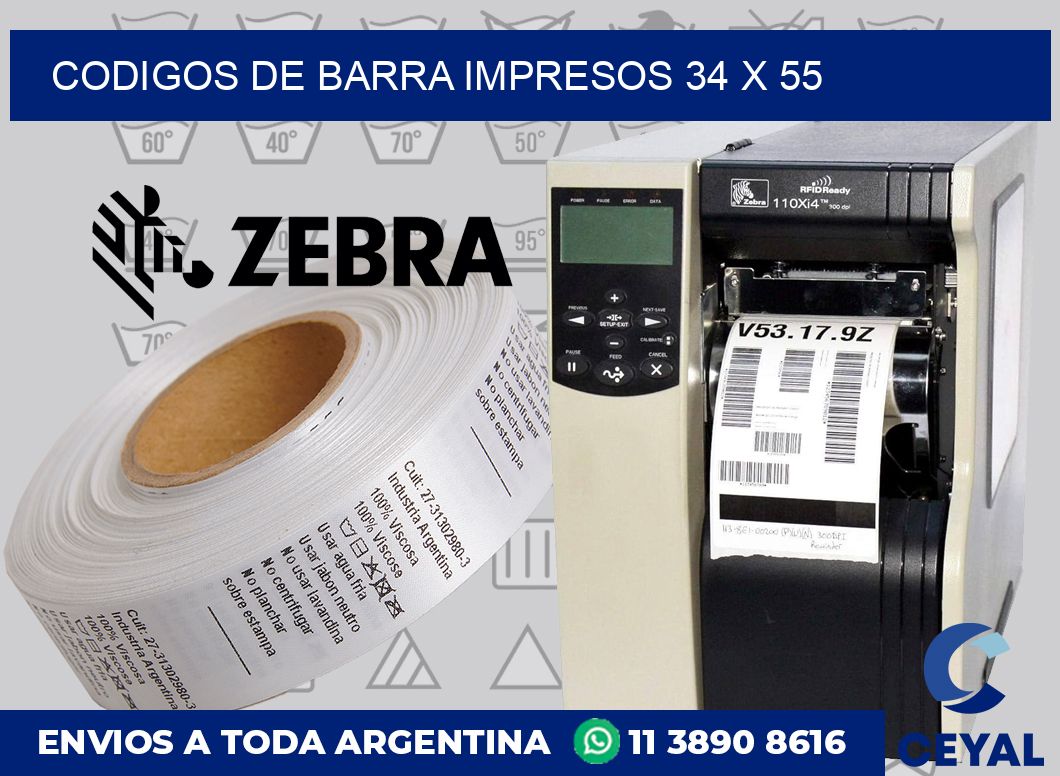 Codigos de barra impresos 34 x 55