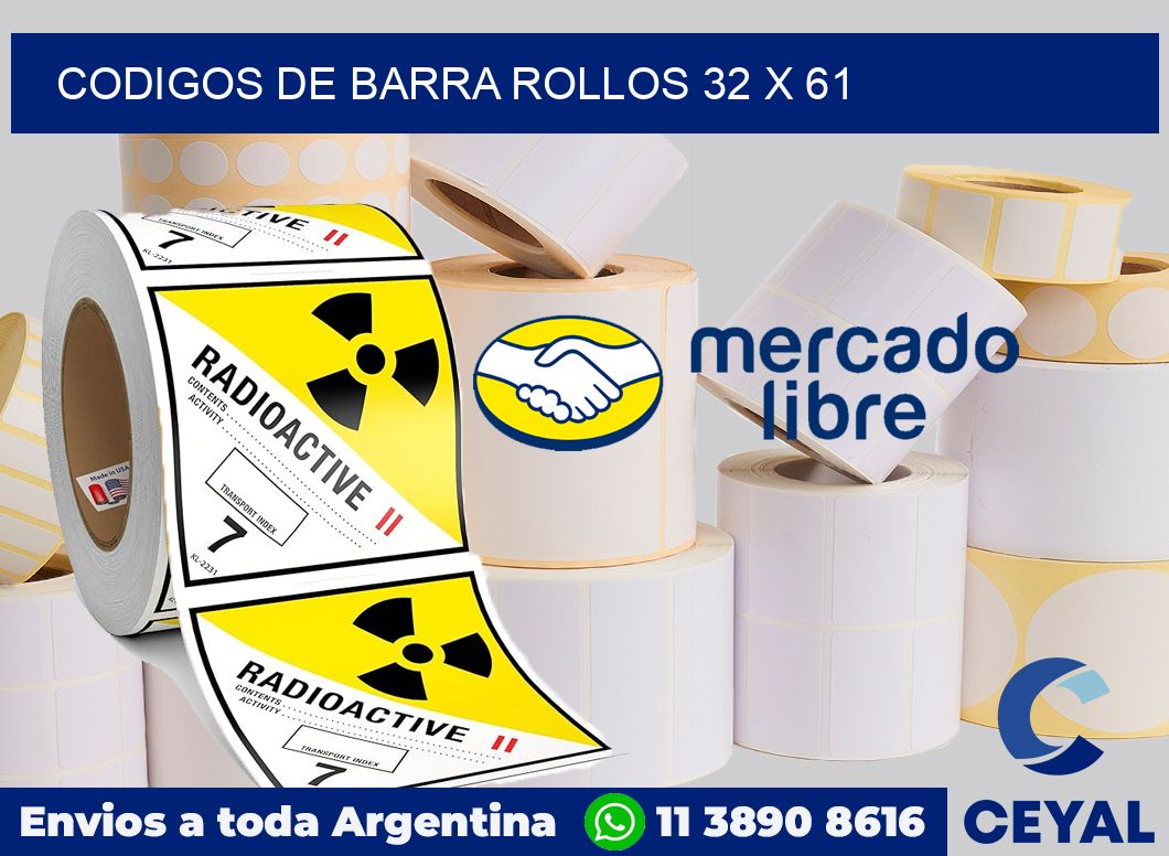 Codigos de barra rollos 32 x 61