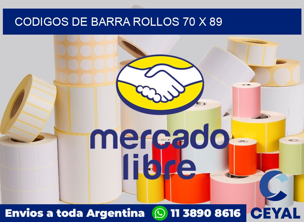 Codigos de barra rollos 70 x 89
