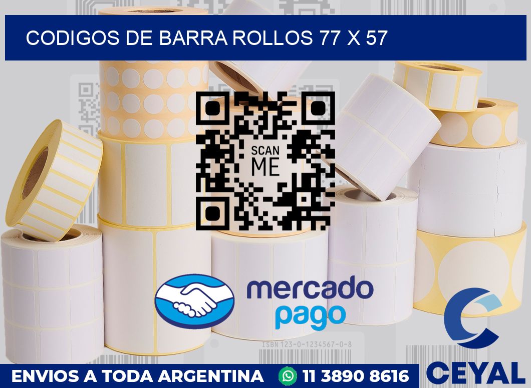 Codigos de barra rollos 77 x 57