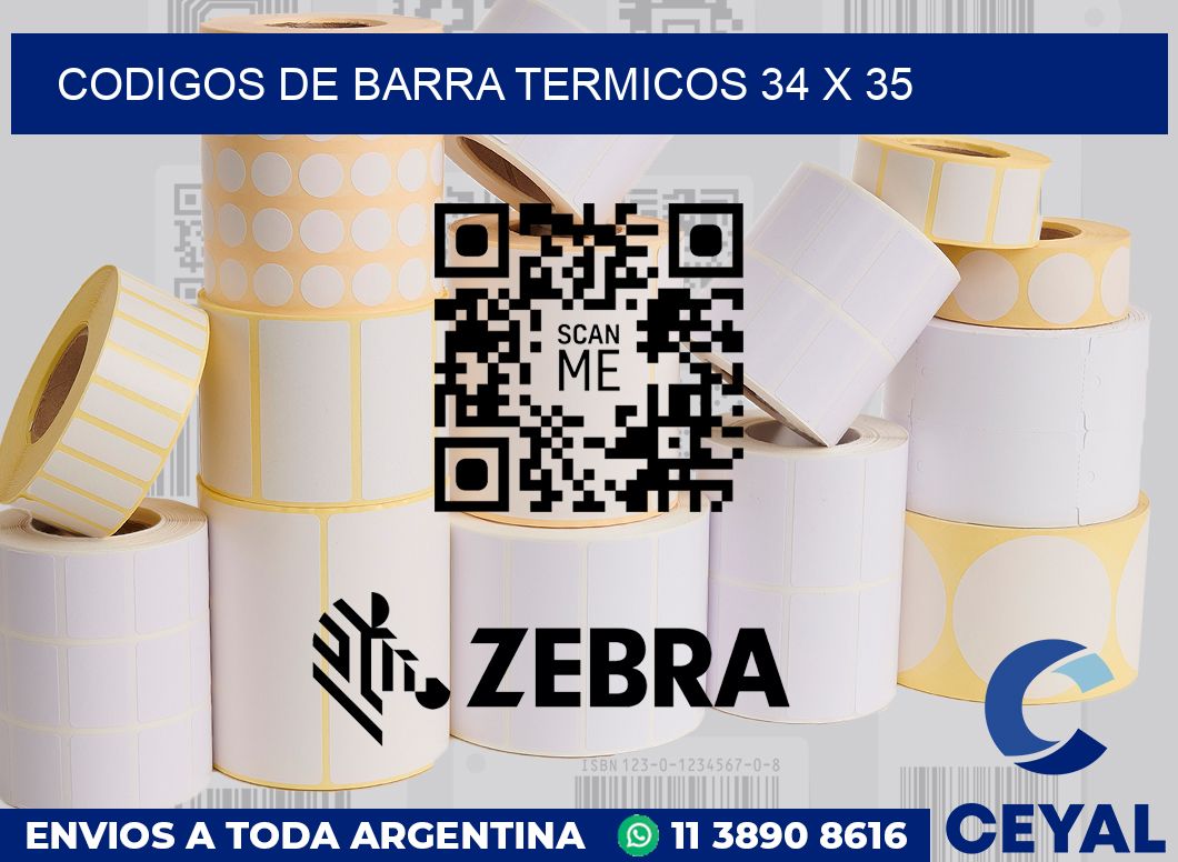Codigos de barra termicos 34 x 35