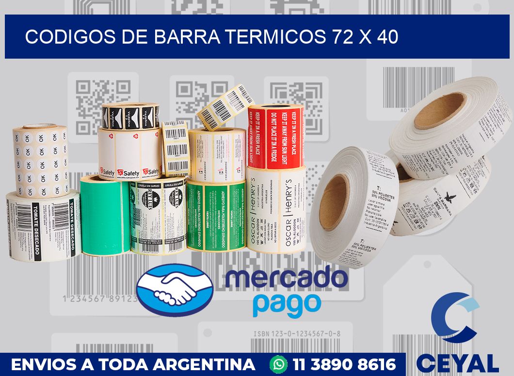 Codigos de barra termicos 72 x 40