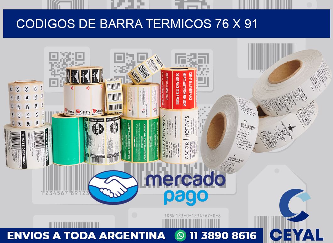 Codigos de barra termicos 76 x 91