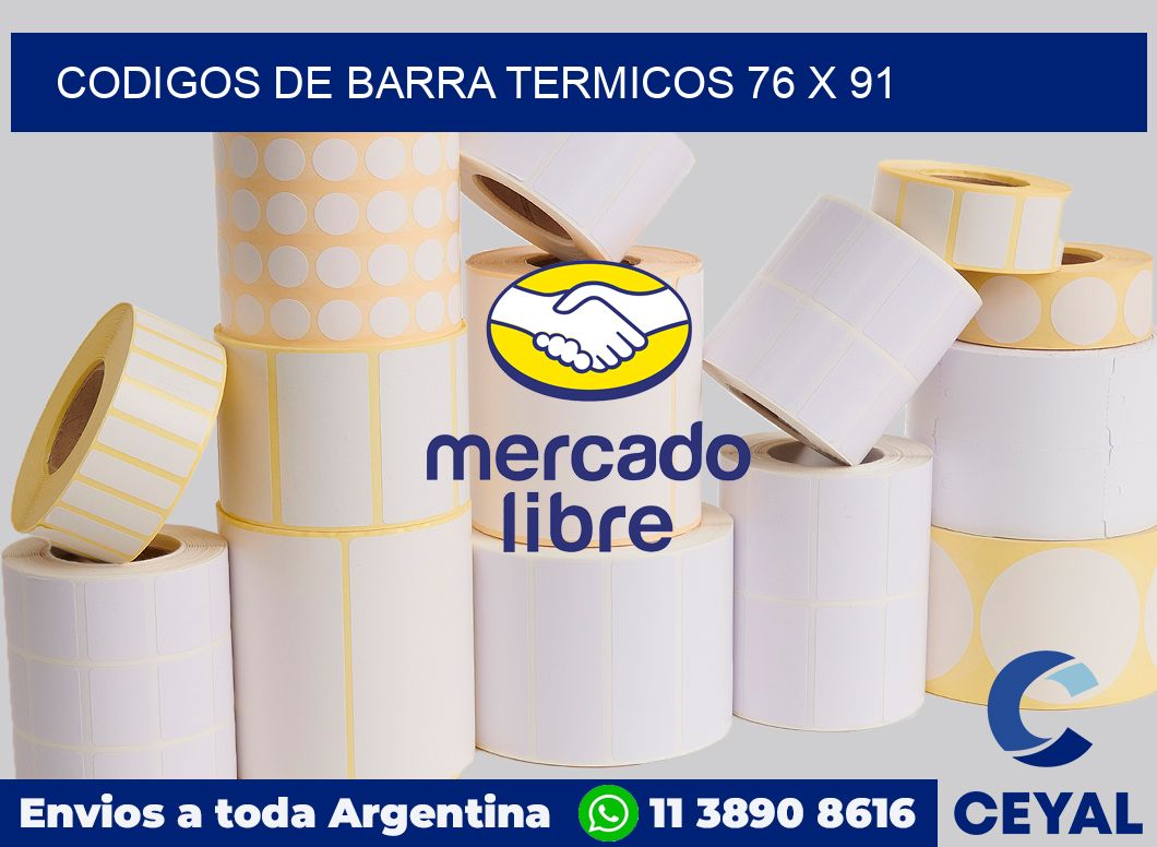 Codigos de barra termicos 76 x 91