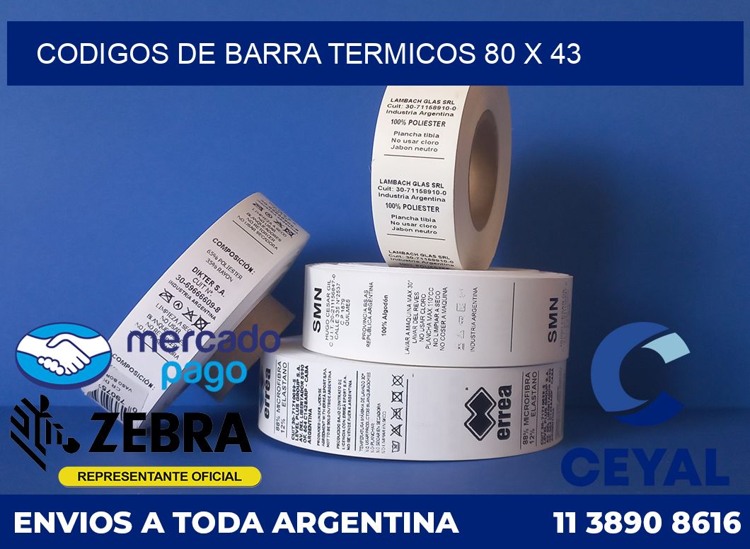 Codigos de barra termicos 80 x 43