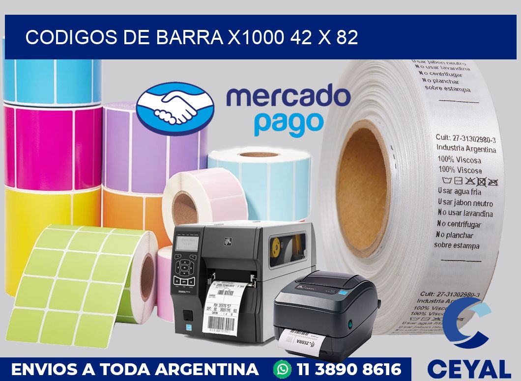 Codigos de barra x1000 42 x 82