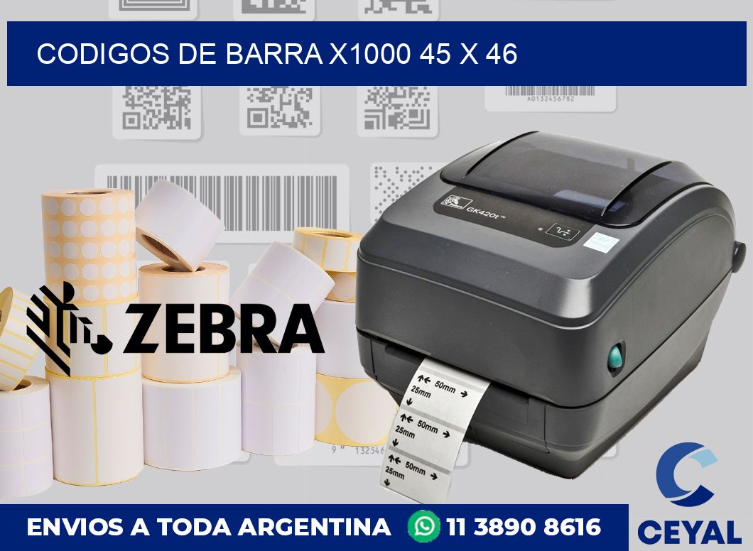 Codigos de barra x1000 45 x 46