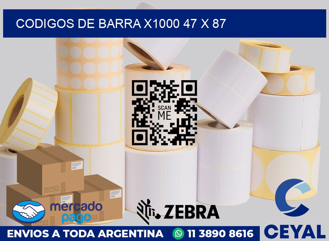 Codigos de barra x1000 47 x 87