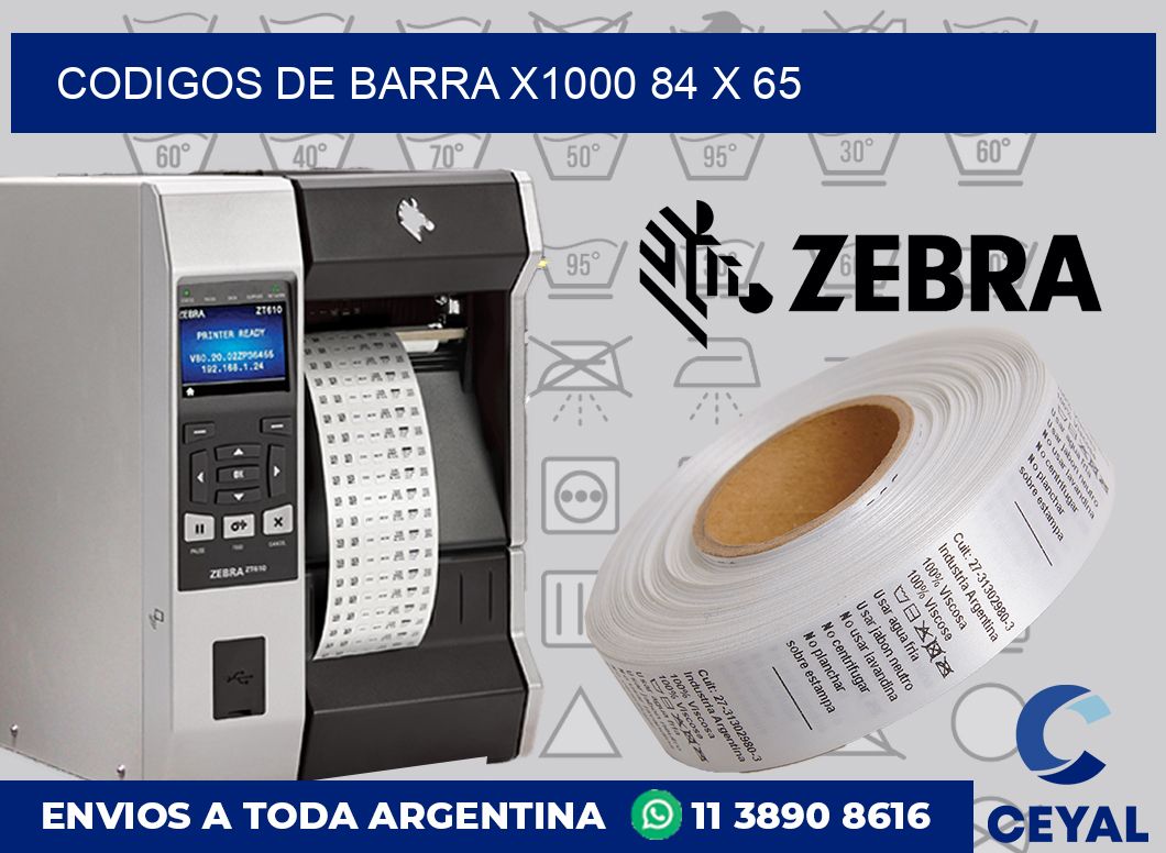 Codigos de barra x1000 84 x 65