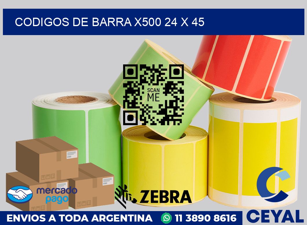 Codigos de barra x500 24 x 45