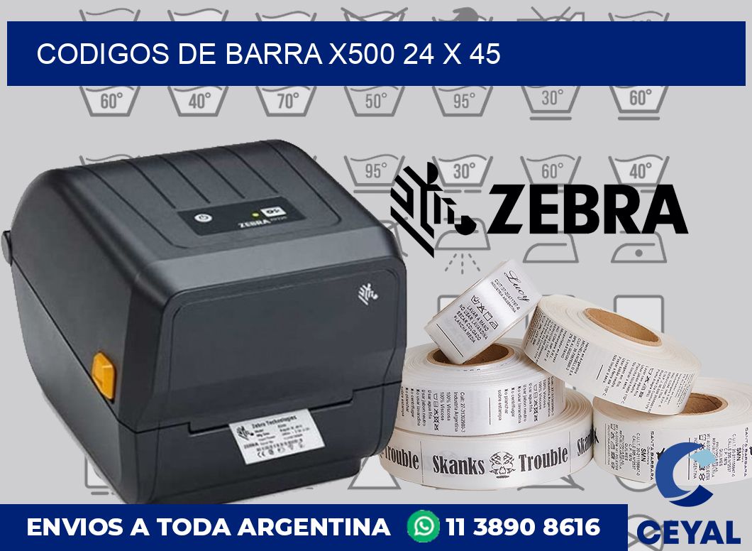 Codigos de barra x500 24 x 45