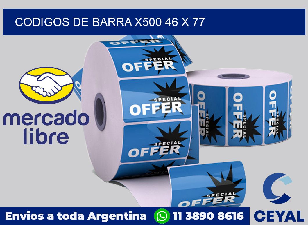 Codigos de barra x500 46 x 77