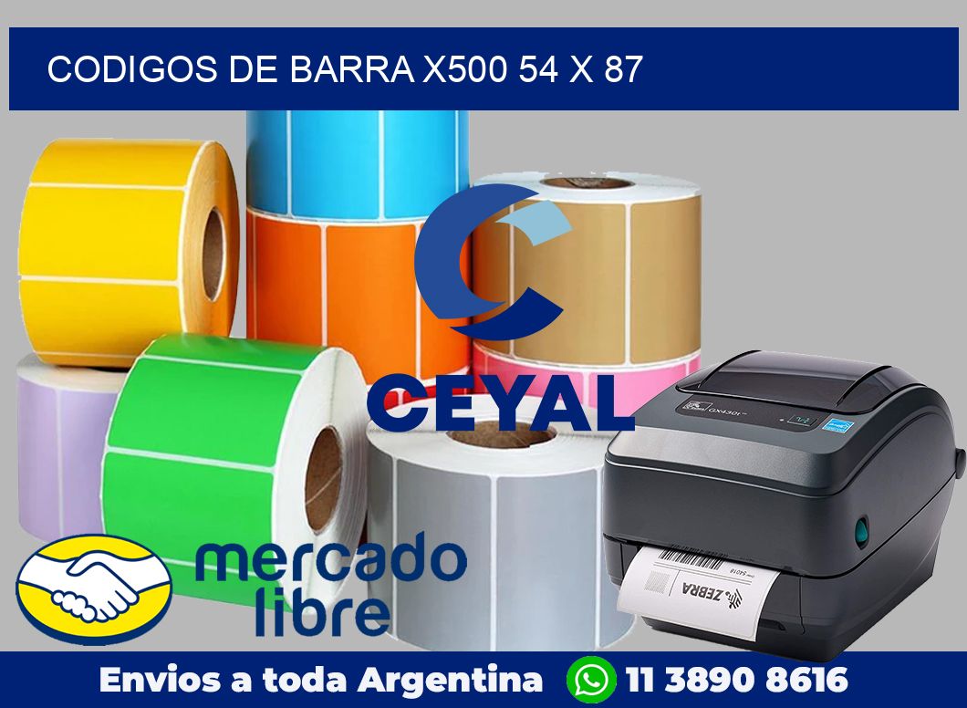 Codigos de barra x500 54 x 87